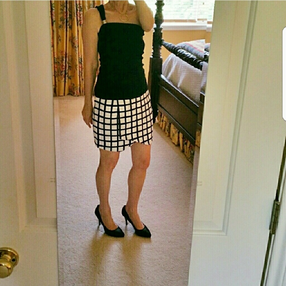 Forever 21 Faux Wrap Skirt with gold hardware.